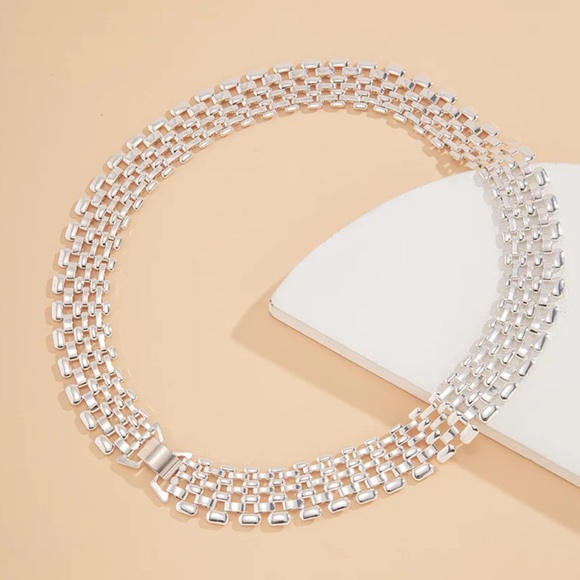 NEW STERLING SILVER PUNK CHOKER CHAIN NECKLACE - Picture 3 of 6